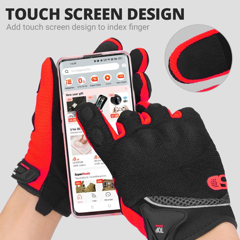 Breathable Motorcycle Gloves Summer Riding Gloves Hard Knuckle Touchscreen Motorbike Gloves For Dirt Bike Moto Full Finger Glove