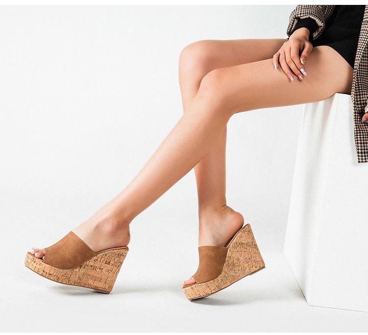 Fashion Shoes Women Clogs Heels Summer 2024 Women's Elegant Slippers Open Toe Wedge Heels, Casual, New Collection