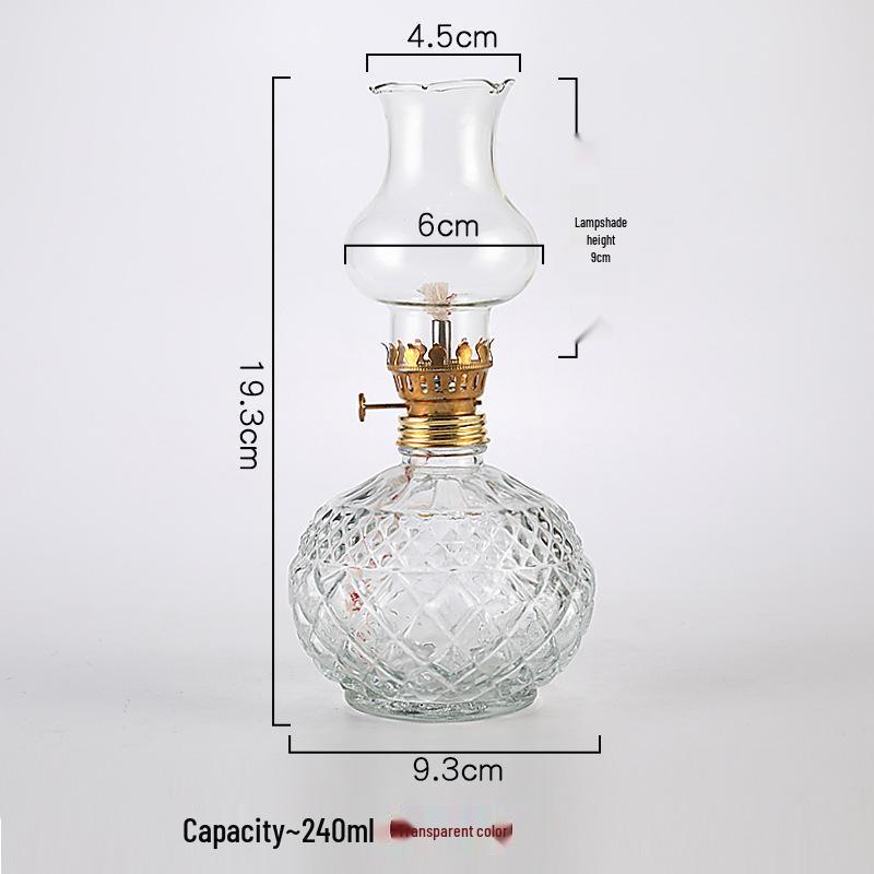 Colorful Glass Ghee Lamp for Buddha, Windproof Kerosene Oil Lamp, Dimmable and Everlasting, Perfect for Worship.
