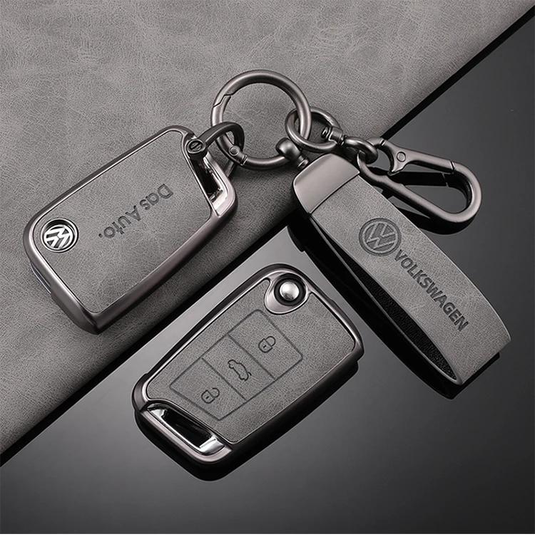 Valve Stems Caps For VOLKSWAGEN VW TPU Leather Car Remote Key Case Fob Cover Holder Shell For VW Volkswagen Golf 7 MK7 Tiguan MK QQ8