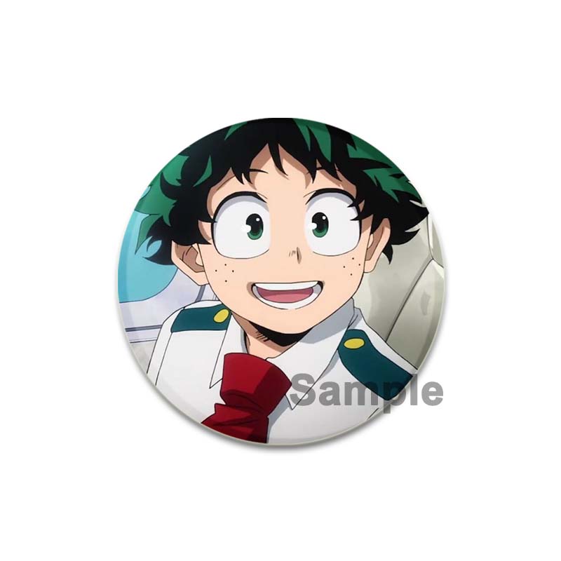 32/44/58mm Anime Figure Izuku Midoriya Round Brooch Clothing Lapel Pin Souvenir Soft Button Pins My Hero Academia Badge