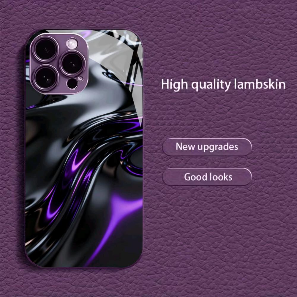 Schwarz Lila Flüssiger Wirbel für iPhone 17 Hülle Mode für coque iphone Hülle fundas Glas für iPhone 17 16 15 14 13 12 pm Pro Plus