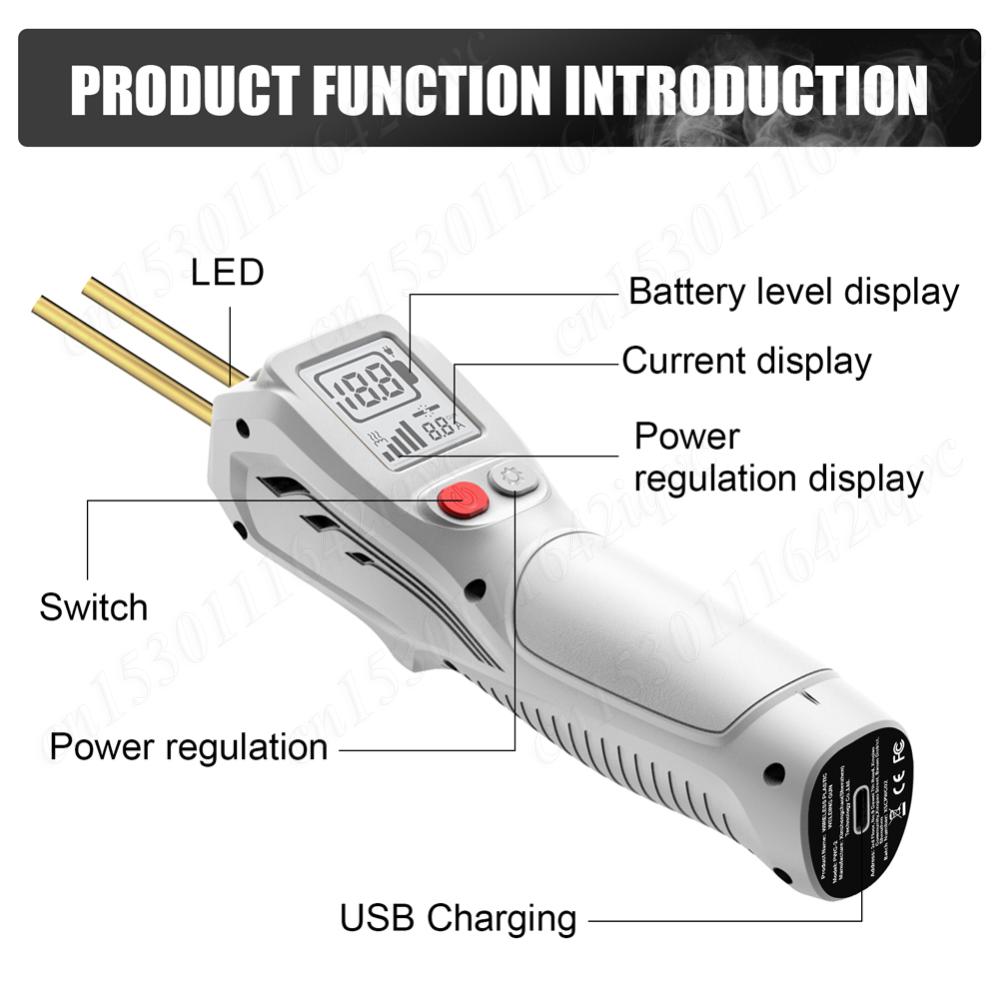 Plastic Welding Kit with 200 Hot Staples Cordless Welder Gun Rechargeable Plastic Welder Handheld LCD Car Bumper Repair Tools