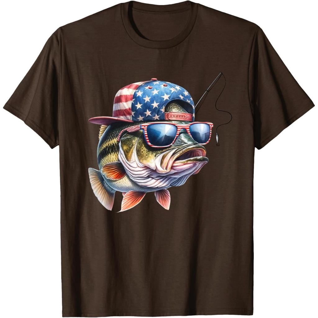 Funny Fishing FisherUnisex Gift American Flag T-Shirt