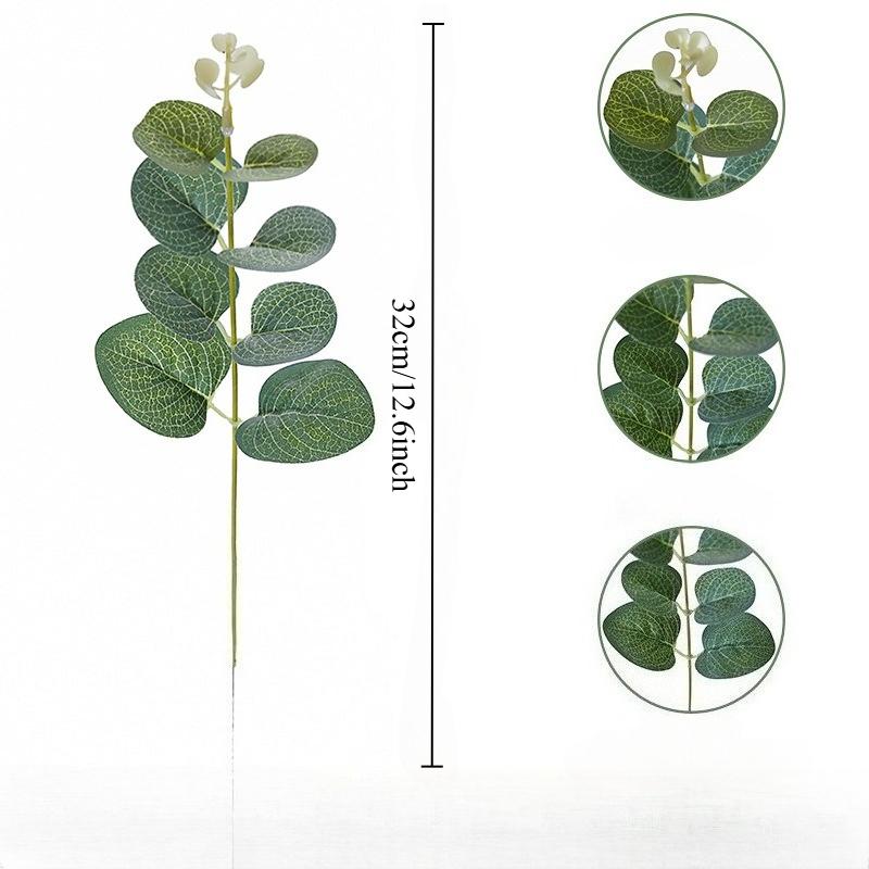 10/20pcs Fake Plants Silk Eucalyptus Leaf DIY Christmas Decorations Vase for Home Garden Wedding Scrapbooking Artificial Flowers