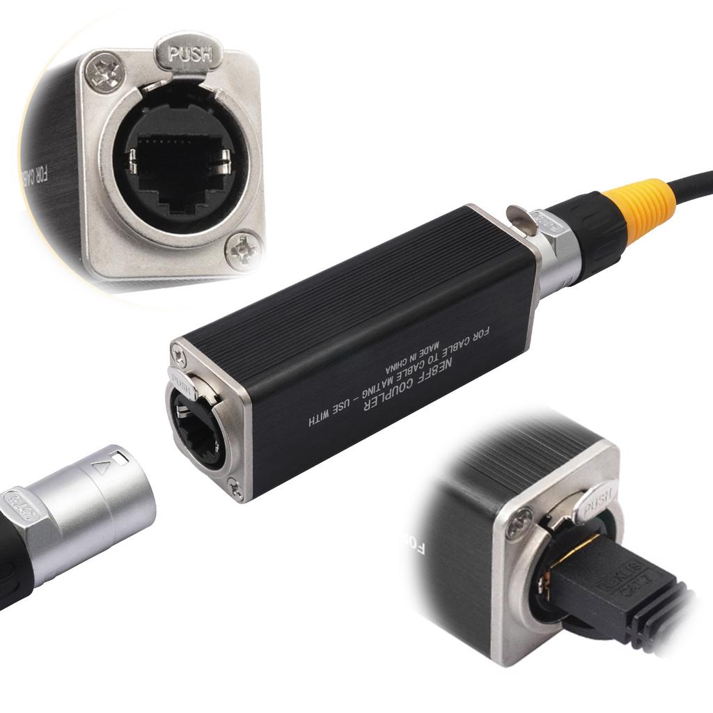 RJ45 Female To Female Straight Connector with Recognized Spring Locking System Network Straight Couplers for Cable Extensions