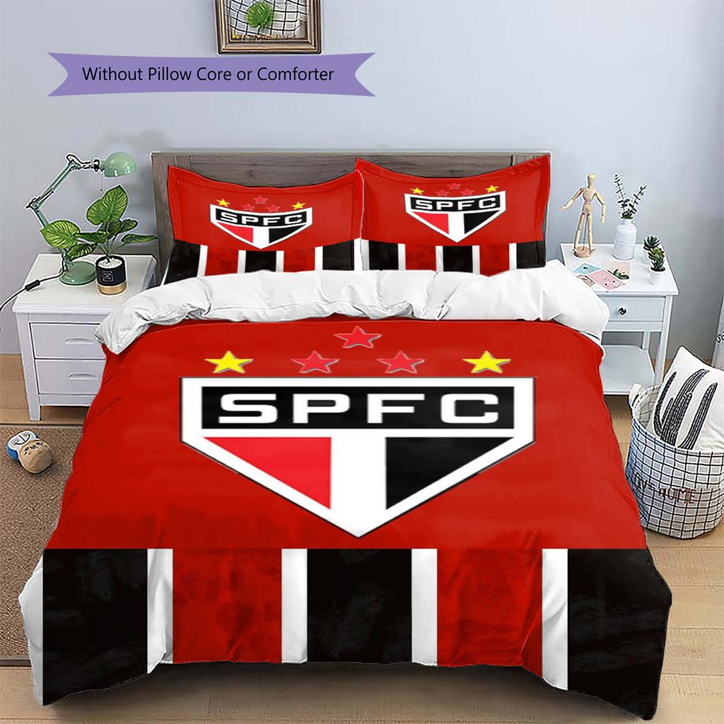São Paulo Pattern Bedding Set Quilt Cover Pillowcase Home Decor Gift (1 * duvet cover + 2 * pillowcase, without core)