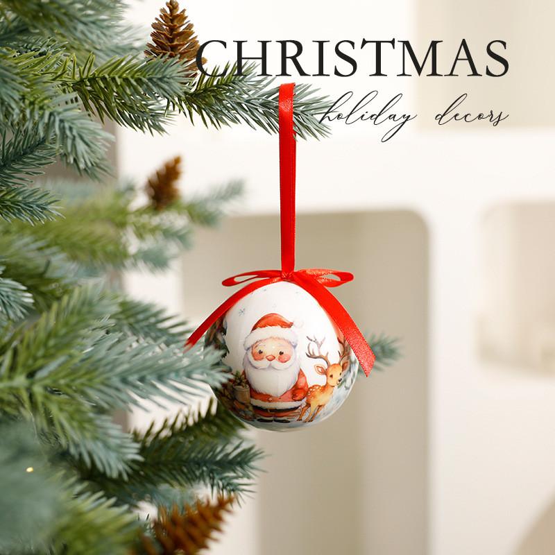 Christmas Theme Pattern Foam Ball Pendant Family Festival Decoration Props For Holiday Tree Decor And Festive Display