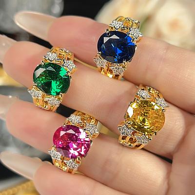 Heavy Industry Luxury Ring Women'S Jewelry Color Treasure Luxury Premium Batch