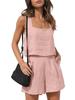 New Women's Outwear Set Linen Shorts Sleeveless Top Vest