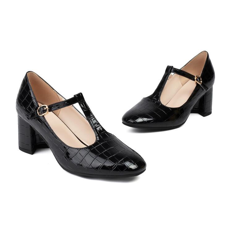 

Новая модная Т-образная обувь на толстом каблуке и женская обувь большого размера