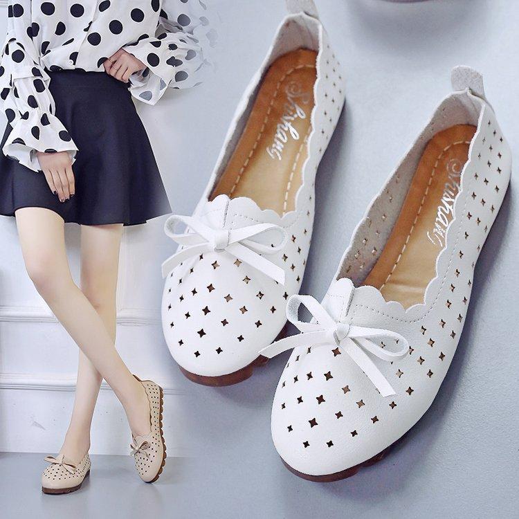 Closed Toe Sandals Women's Summer Dot Mesh Bow Half Sandals