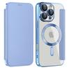 Luxury Transparent Flip Leather Wallet Magnetic Phone Case For iPhone 15 16 17 Pro Max 14 13 12 11 Card Bag For Magsafe Cover