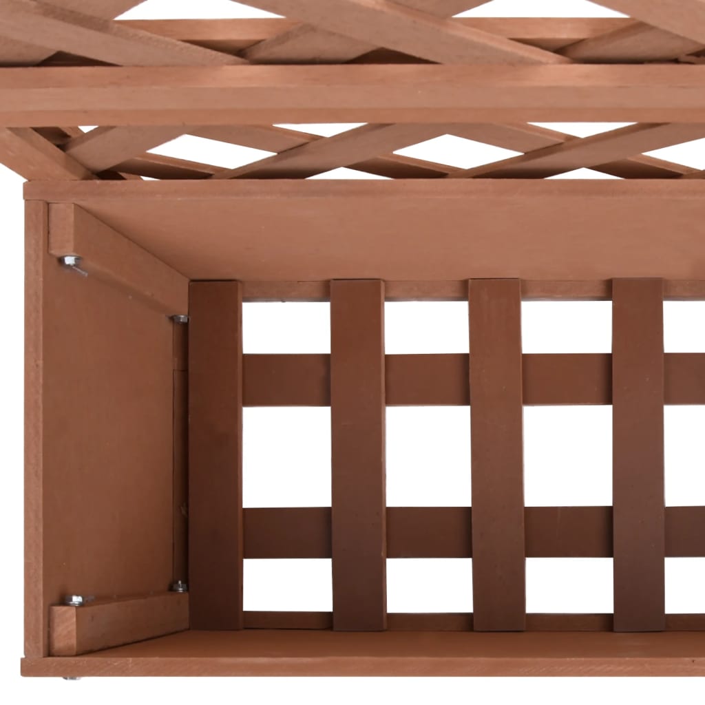 Flower Boxes with Trellis 2 Pcs Brown 65x33x135 Cm WPC