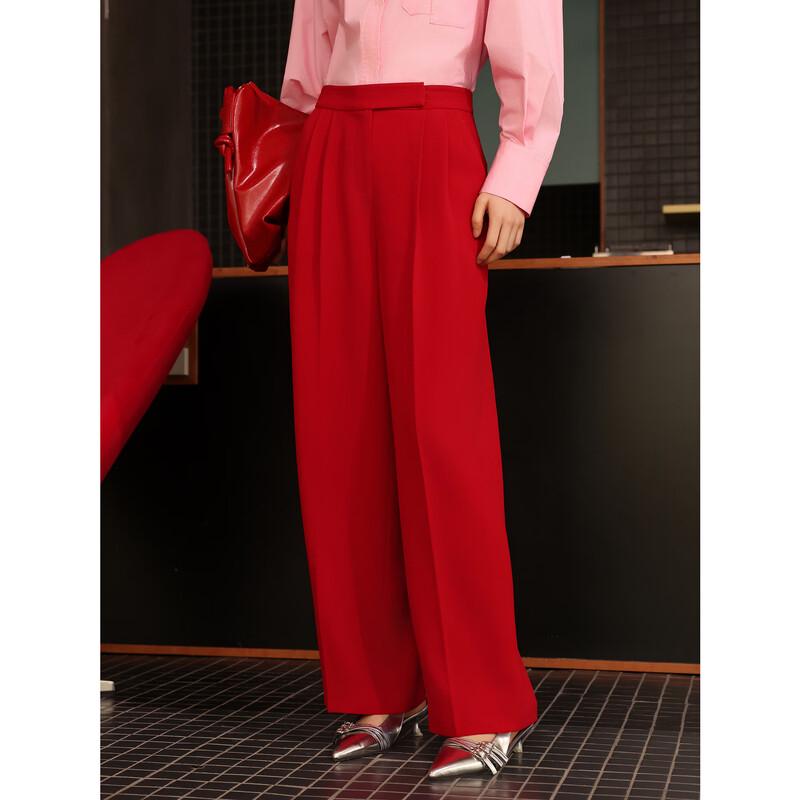 JUZUI Women's 2024 Autumn Straight-Leg Wide-Leg Commuter Pants