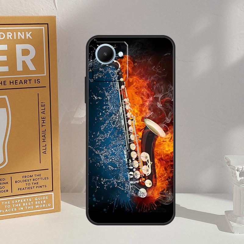 Saxophone Music For Realme GT 6 6T 5 GT7 Pro C67 C75 C61 C55 C53 C51 C21Y C25S 10 11 12 13 14 Pro Plus Case