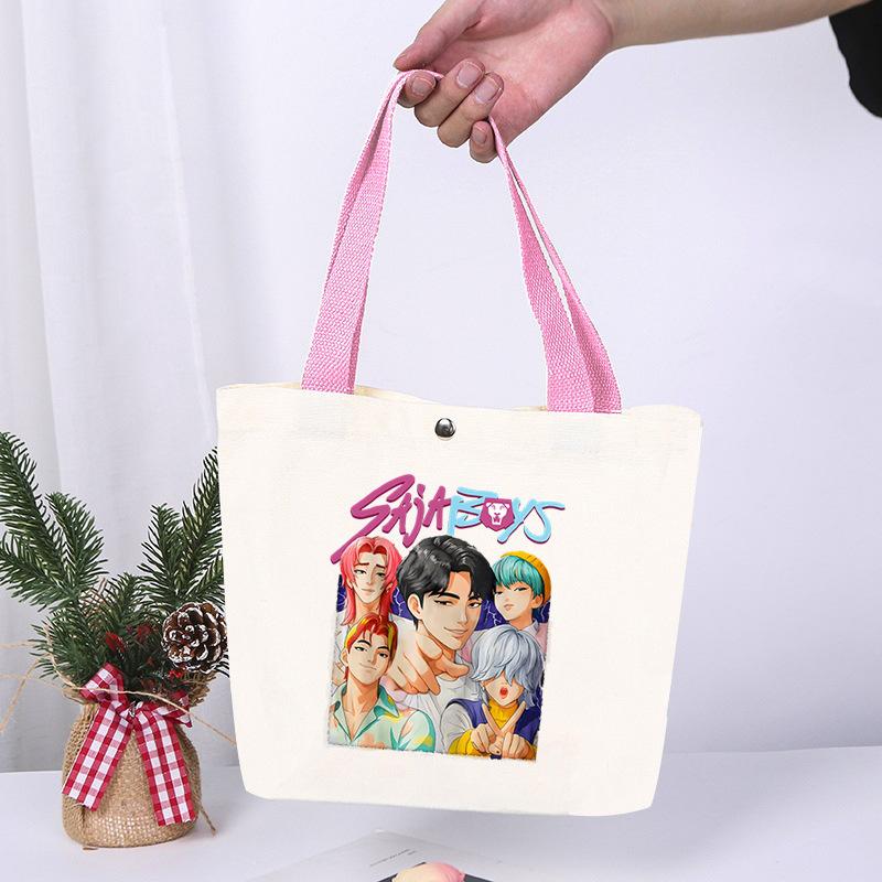 K-Pop Anime Cartoon Printed Student Fashion Casual Canvas Bag Going Out High Value Portable Shoulder Bag