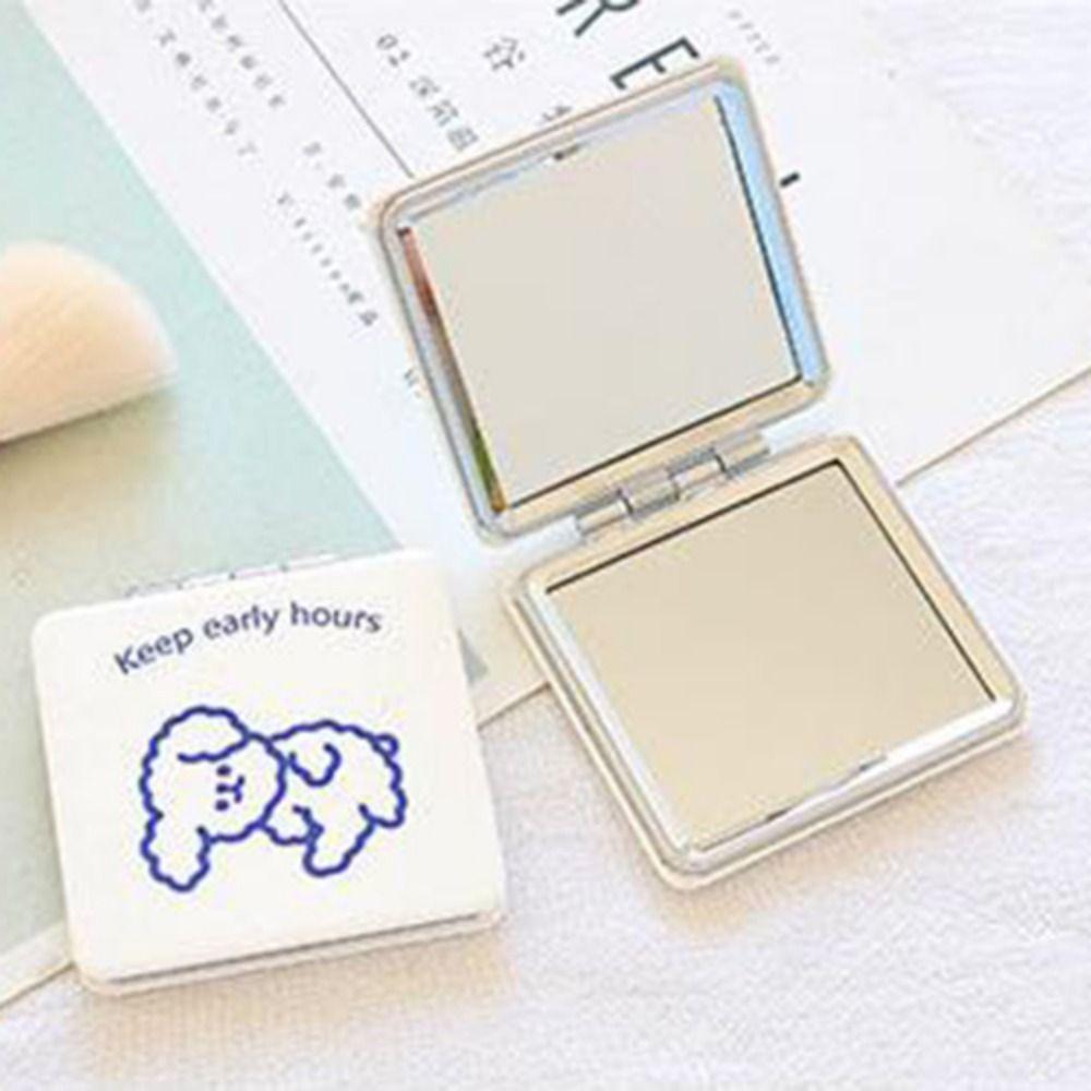 Double-Sided Folding Makeup Mirror Little Bear Compact Pocket Mirror  Cosmetics Tools