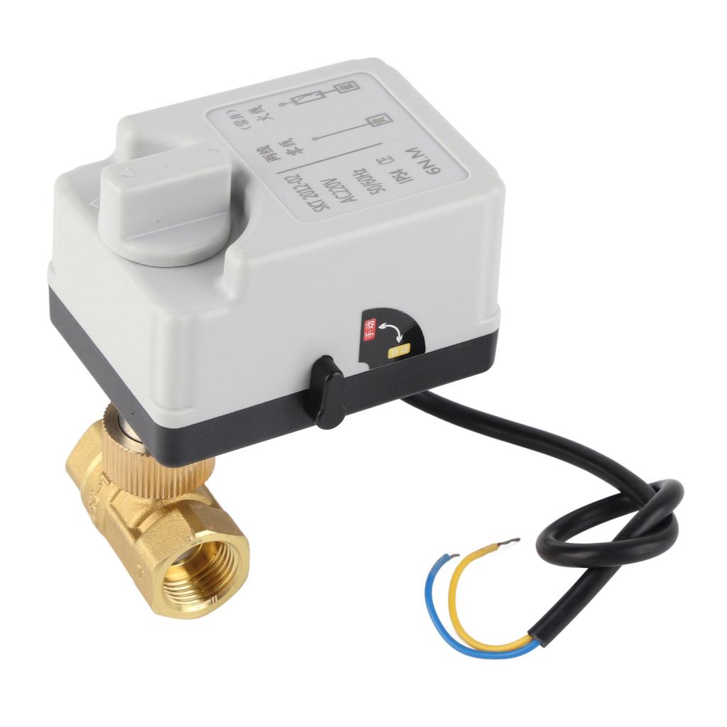Motorized Ball Valve Electrical 2 Way Normally Open Manual Automatic DN15 AC220V