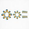 24-Piece Detachable Nail Art Tips with Blue Wave & Red Flame Design