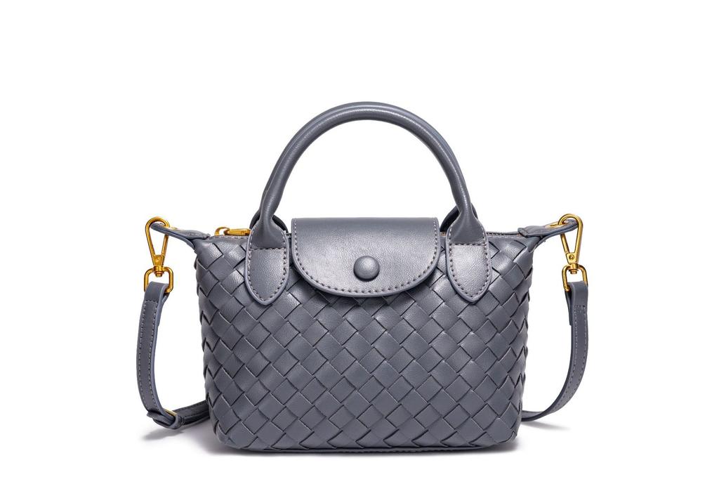 Woven handbag women's fashion small square bag high-end shoulder messenger bag trendy versatile dumpling bag