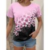 Women's T Shirt Casual Print Short Sleeve Regular Tops Daily Black Pink Blue Sky Blue Summer