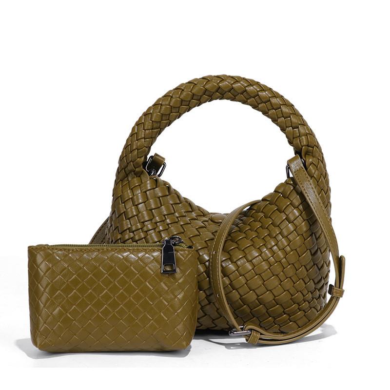 IELGY Woven Vegetable Basket Female Bag Small Retro Casual One-Shoulder Messenger Female Bag