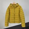 New white duck down light down jacket women's short hooded loose and thin ribs thermal jacket