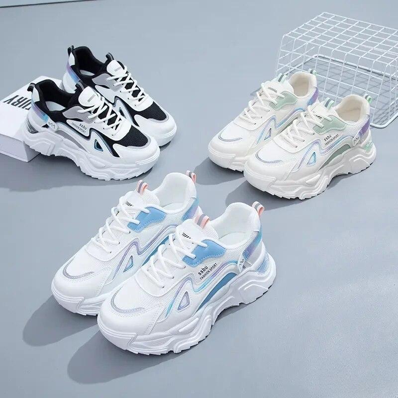 Damskie grube trampki NOWE trampki damskie platformy płaskie buty buty damskie zielone buty sportowe na co dzień damskie buty