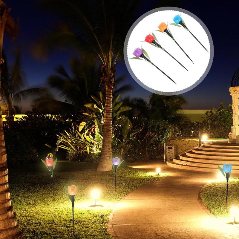 1-10PCS Solar Tulip Light Auto on At Dusk Waterproof Outdoor Garden Patio Decorative Night Lamp for Landscape Pathway Lawn