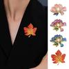 Alloy Brooch Imitation Pearls Inlaid Three Dimensional Flower Maple Design Pin Sweaters Coats Accessories Jewelry Gift