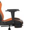 Gaming Chair with Massage Function and Footrest Black & Orange Faux Leather