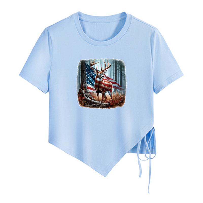 Forest Goat Parches Para Ropa Flag Pattern Stickers Hoodies Tops A-Level Washable Thermal Press Vinyl Diy Thermo Transfer