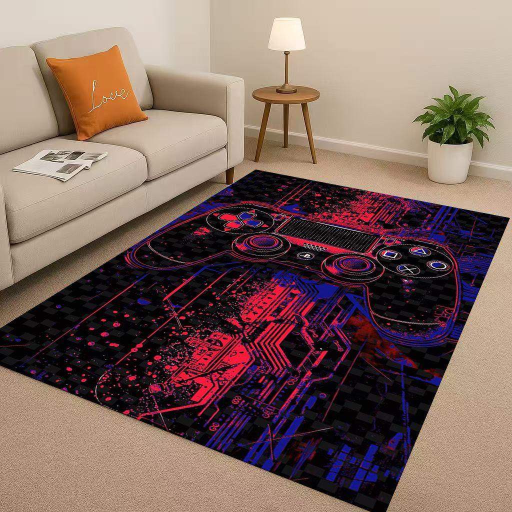 Classic Game Zone Sign Gamer Controller Living Room Non-Slip Area Rug Carpet for Bedroom Kids Playroom Sofa,Home Decor Doormat