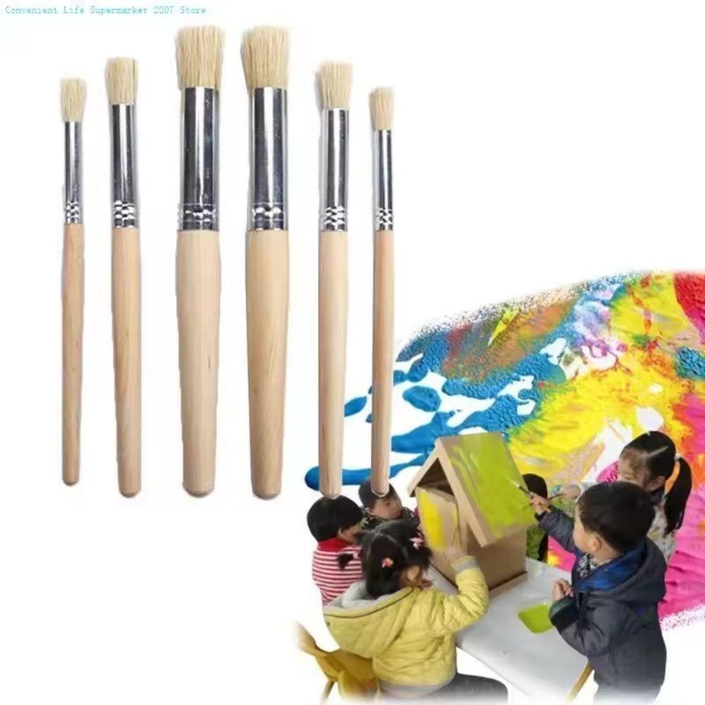 Bristle Hair Wooden Handle Stencil Paint Brushes Professional Painting Brush  Students Stationery