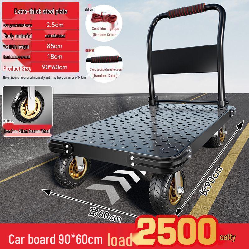 Foldable Steel Hand Truck: Portable Small Trolley for Transporting Goods