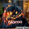 Custom Name Baseball Glove Bat Throws Blanket Flannel Blankets for Couch Bed Gifts for Men Women Picnic Blanket Christmas Fan Gifts