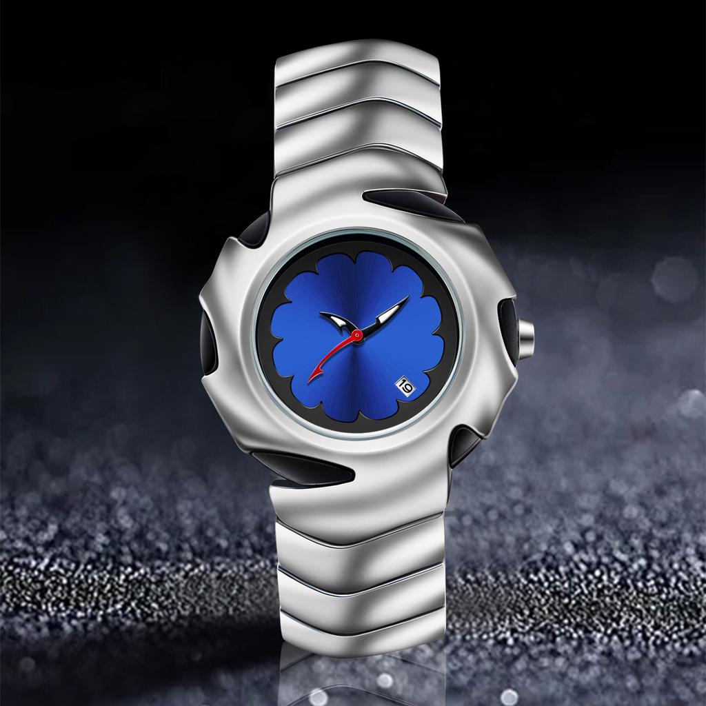 Retro Fashion Trend Creative Personality Design with Calendar Dial Night Light High-end Feeling Quartz Waterproof Watch