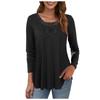 Fashion Women's  Long Sleeve Round Neck Lace Loose Soft Comfortable Elastic Tops