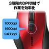 Buffalo 5-Button Bluetooth 5.0 Blue LED Mouse, Red, with Back/Forward Buttons, Energy-Saving, BSMBB305RD