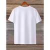 European Size European Size Women's Casual Short Sleeve Crew Neck T-Shirt - Letter Print White Top, Medium Stretch Machine Washable Regular Fit