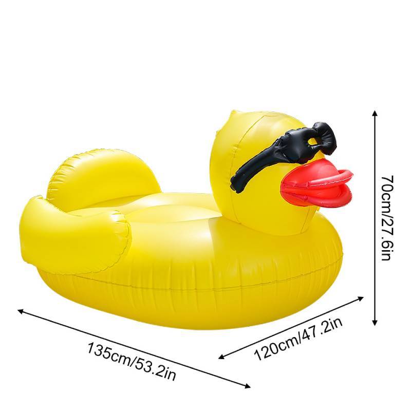 Yellow Duck Float Pool Lounge Pvc Cartoon Water Ride For Adults Kids Small