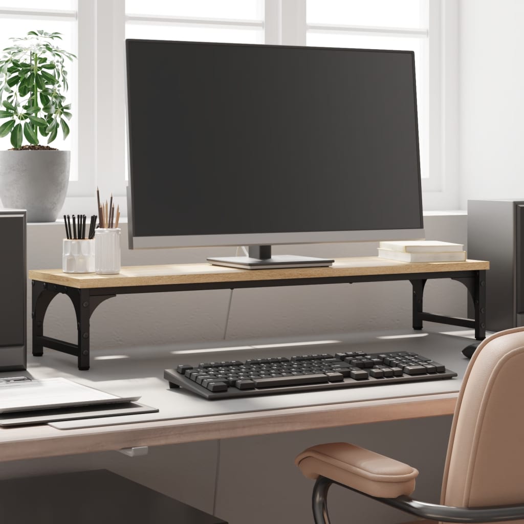Monitor Stand Sonoma Oak Finish 85 X 23 X 15.5 Cm Engineered Wood