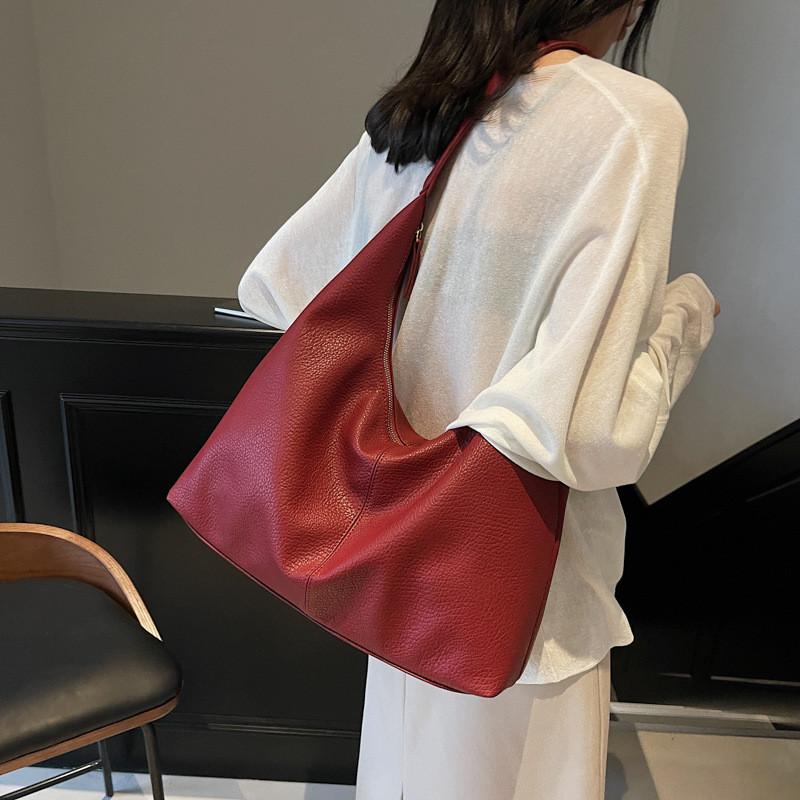 Urban Solid Color Pu Tote Bag With Large Capacity For Daily Use And Fashion Style