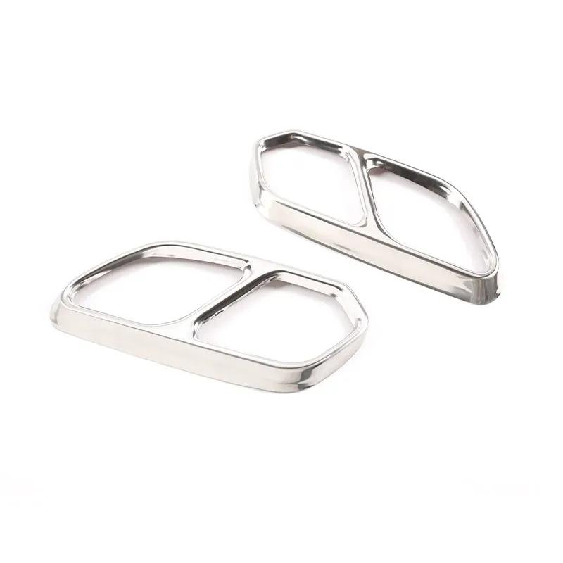 For Volkswagen Touareg - Stainless Steel Black Car Exhaust Muffler  Exhaust Pipe Cover Trim Stickers Car Accessories
