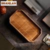 Walnut Wood Bamboo Mat Water Storage Tea Tray Snack Plate Coffee Storage Board Decorative Tray Dishes For Serving Drinkware
