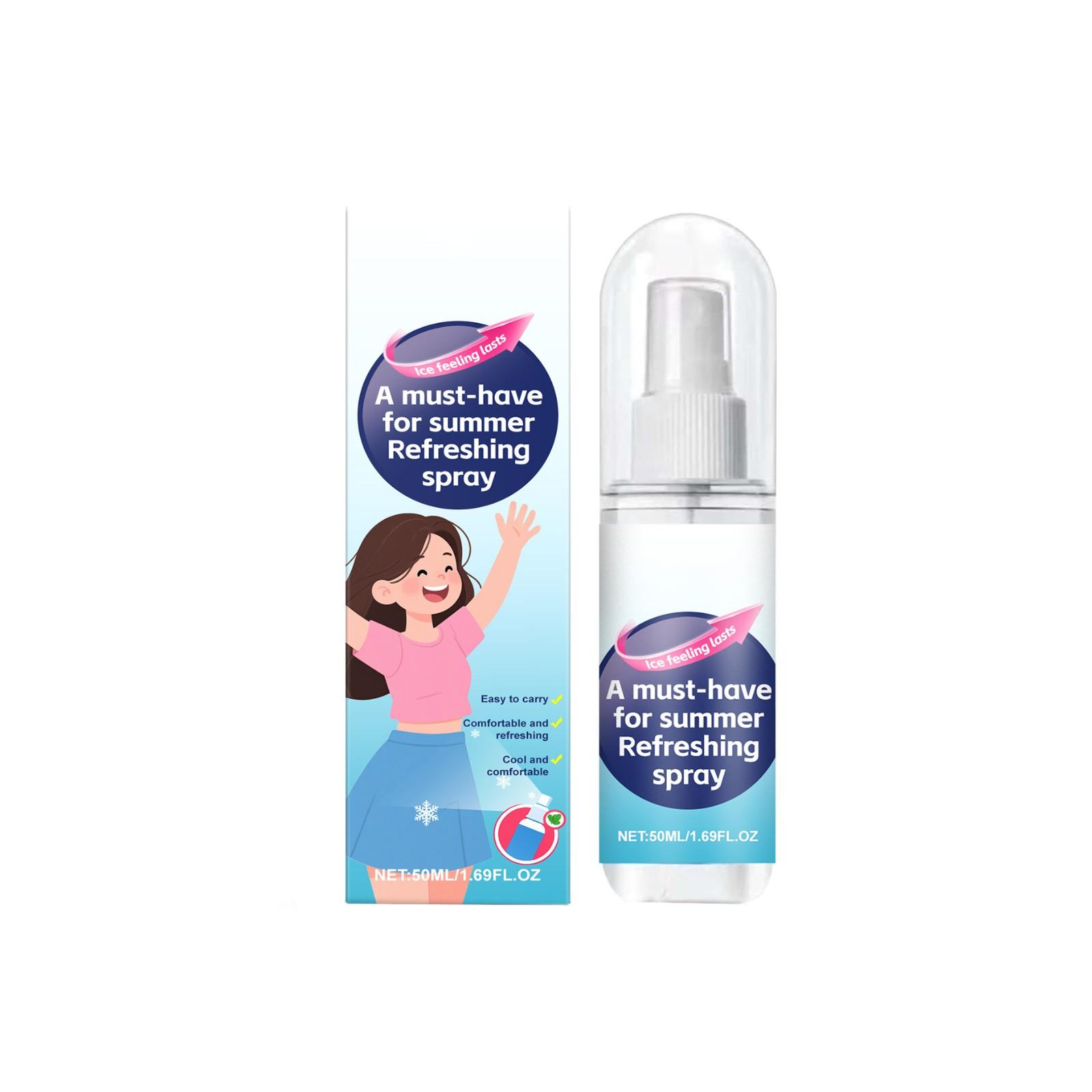 

Летний охлаждающий спрей Портативный уличный Охлаждающий Ощущение комфорта Нелипкий Спрей для ежедневного ухода 50 мл