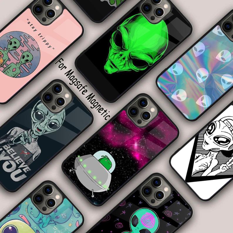 Pastel Mint Green Alien Magnetic Phone Case For APPLE iPhone 17 Air 16 14 13 12 Pro Max 15 Plus Wireless Charge MagSafe Cover
