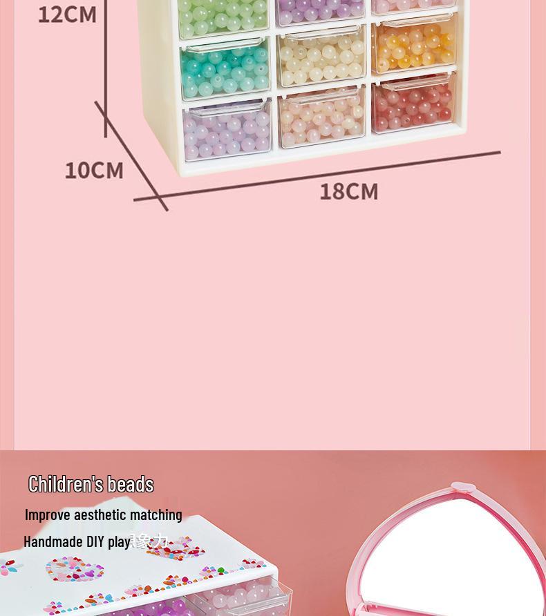 Handmade DIY Beading Kit for Kids: Educational Bracelet & Necklace Craft Set with Glass Beads