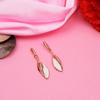 Estele Women's Leaf Earrings Rose Gold Plated Enamel